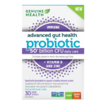 Genuine Health Probiotic Advanced Gut Health Immune + Vitamin D And Zinc 50 Billion 30 Veggie Caps