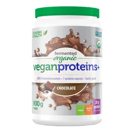 Genuine Health Fermented Organic Vegan Proteins+ Chocolate 900g
